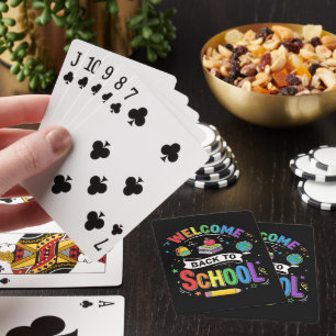 Welcome Back to School Kids Teacher First Day Playing Cards
