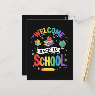 Welcome Back to School Kids Teacher First Day Postcard