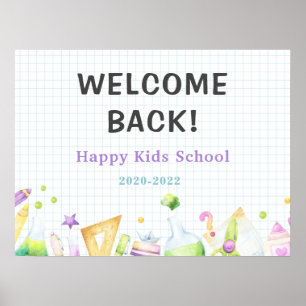 welcome back to school kindergarten kids cute  poster