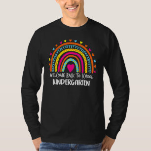 Welcome Back To School Kindergarten Teacher Rainbo T-Shirt
