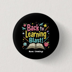 Welcome Back to School Learning Blast Kids Teacher 3 Cm Round Badge