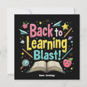 Welcome Back to School Learning Blast Kids Teacher Invitation
