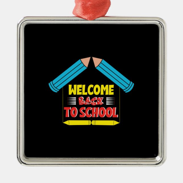 Welcome Back To School Metal Tree Decoration (Front)