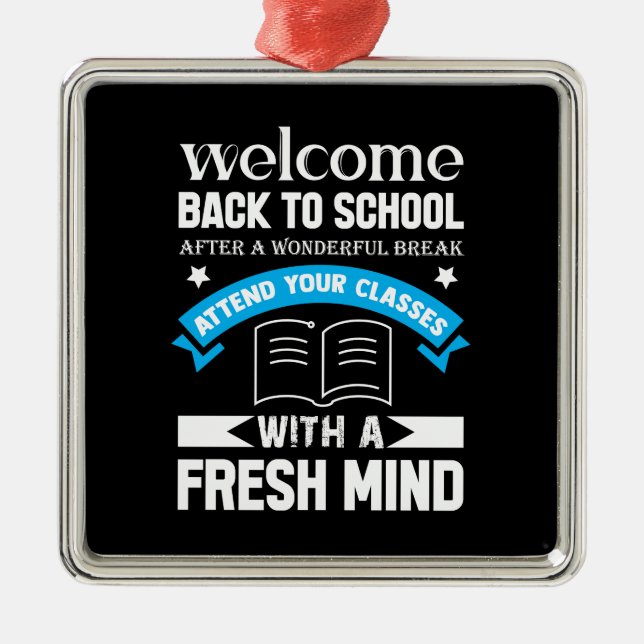 Welcome Back To School Metal Tree Decoration (Front)