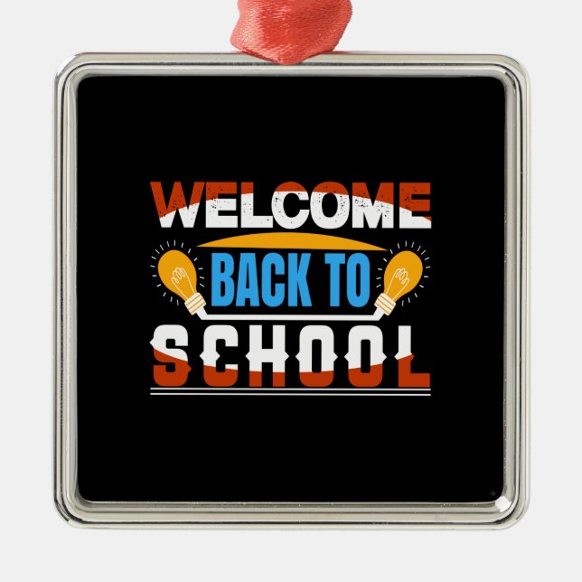 Welcome Back To School Metal Tree Decoration (Front)