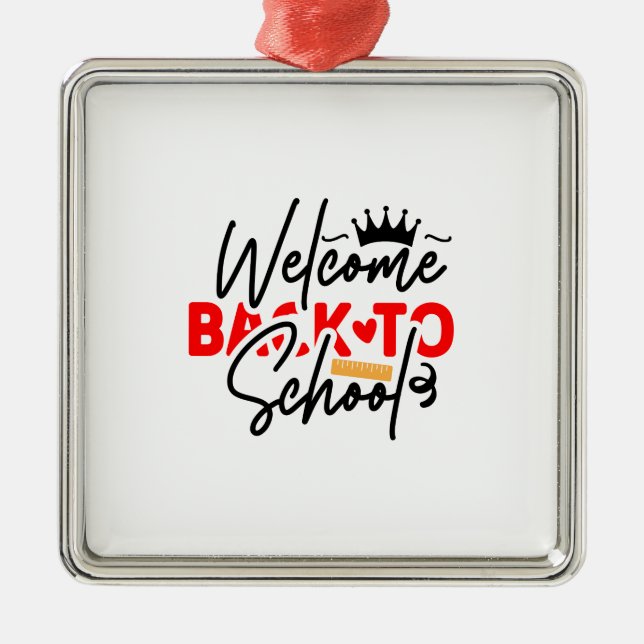 Welcome Back To School Metal Tree Decoration (Front)