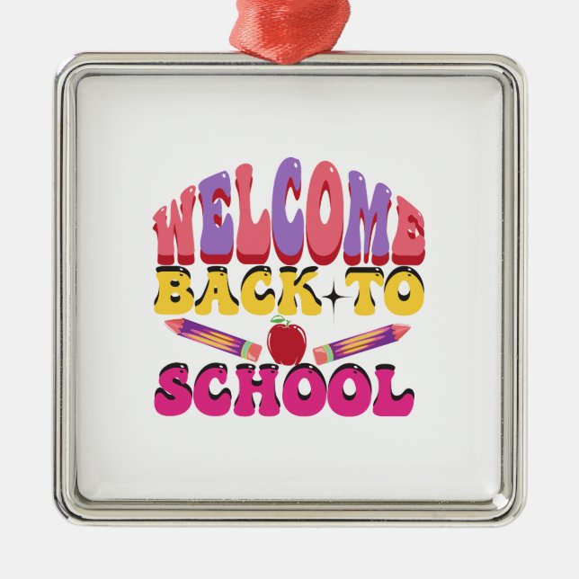 Welcome Back To School Metal Tree Decoration (Front)