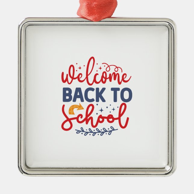 Welcome Back To School Metal Tree Decoration (Front)