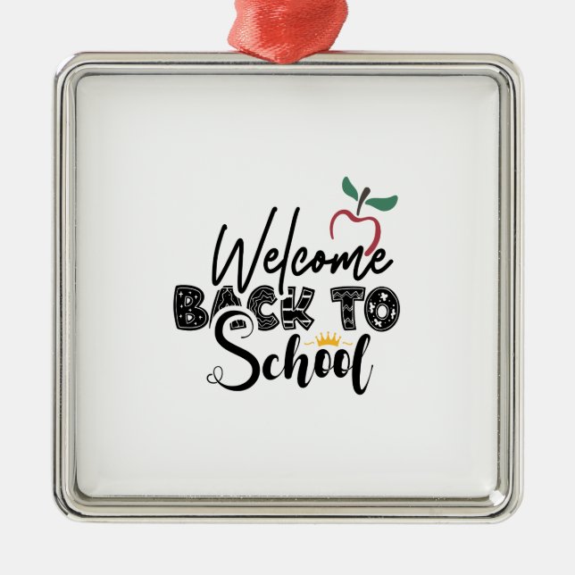 Welcome Back To School Metal Tree Decoration (Front)