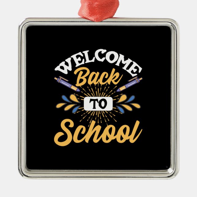 Welcome Back To School Metal Tree Decoration (Front)