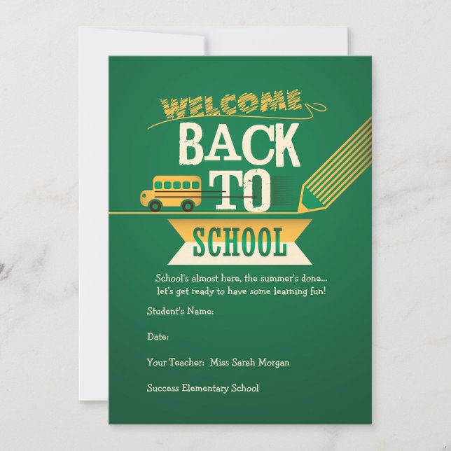 Welcome Back to School Party Invitation (Front)