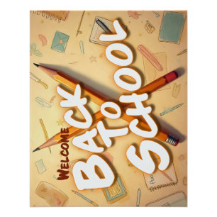 Welcome Back to School – Pencil Art Design Poster