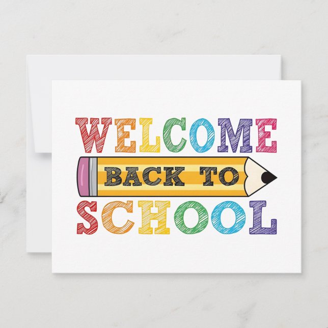 Welcome Back to School – Pencil Illustration (Front)