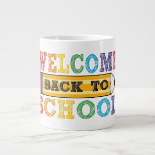 Welcome Back to School – Pencil Illustration Large Coffee Mug