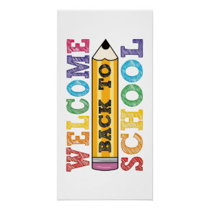 Welcome Back to School – Pencil Illustration Poster