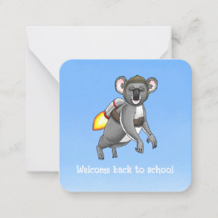 Welcome Back to School Rocket Koala Card