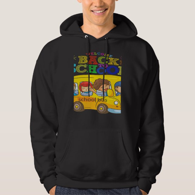 Welcome Back To School School Bus Driver Mens Boys Hoodie (Front)