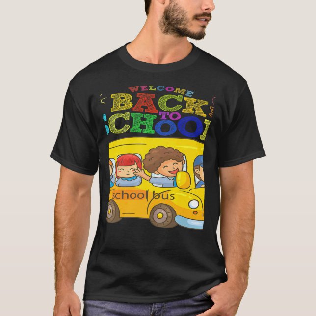 Welcome Back To School School Bus Driver Mens Boys T-Shirt (Front)
