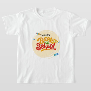 Welcome Back to School Shirt Colourful 3D Font Tee