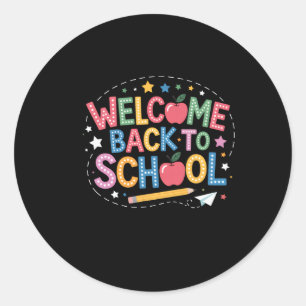 Welcome Back To School Shirt Cute Colourful Graphi Classic Round Sticker