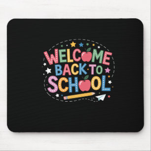 Welcome Back To School Shirt Cute Colourful Graphi Mouse Mat