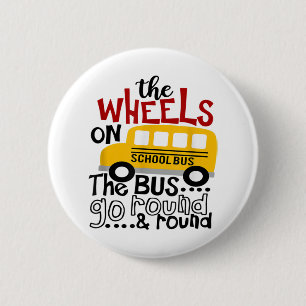 Welcome Back To School Shirt School Bus Driver Men 6 Cm Round Badge