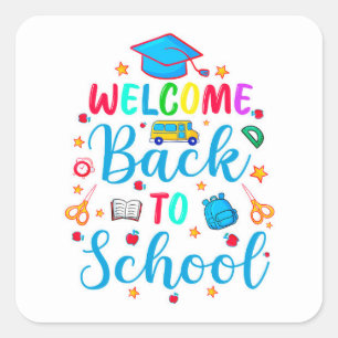 Welcome back to School Square Sticker