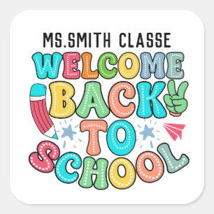 WELCOME BACK TO SCHOOL SQUARE STICKER