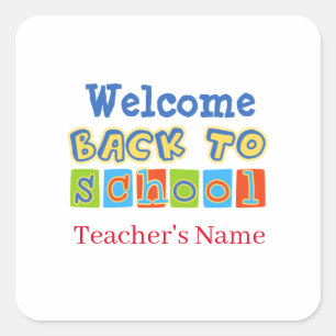 Welcome Back to School Square Sticker