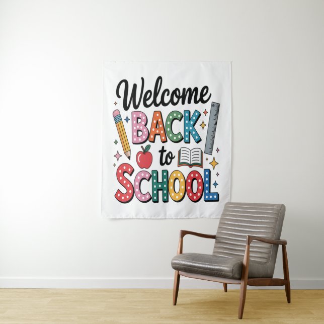 Welcome Back To School Tapestry (In Situ)