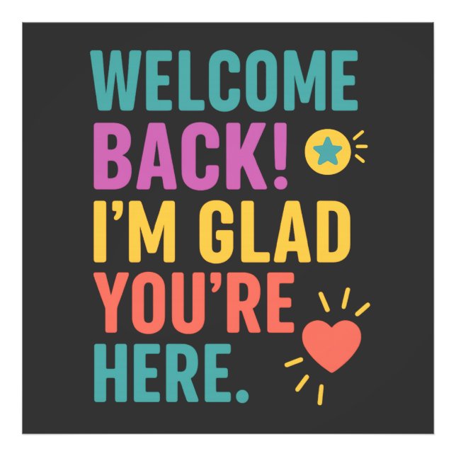 Welcome Back To School, Teacher Appreciation Gift Photo Print (Front)