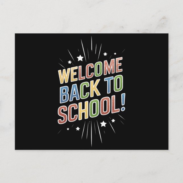 Welcome Back To School Teacher First Day of School Postcard (Front)