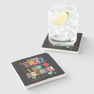 Welcome Back to School Teacher Happy First Day Stone Coaster
