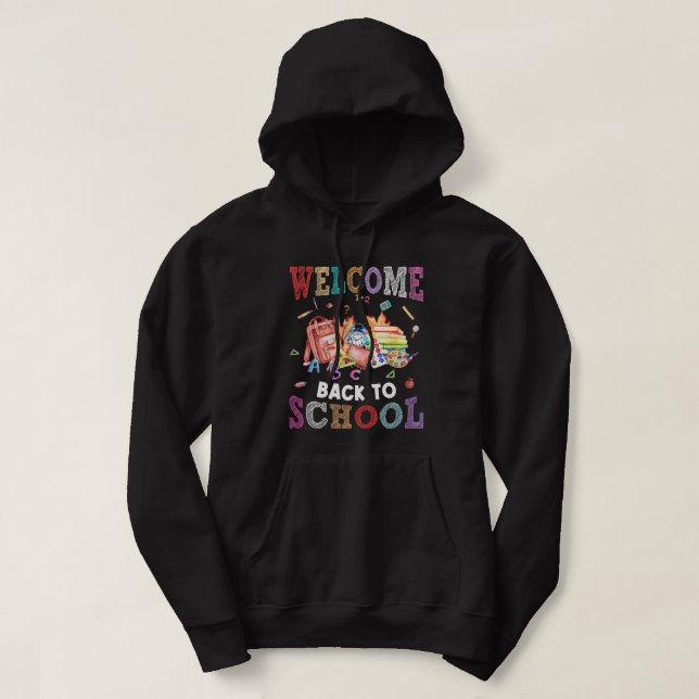 welcome back to school teacher hoodie (Design Front)