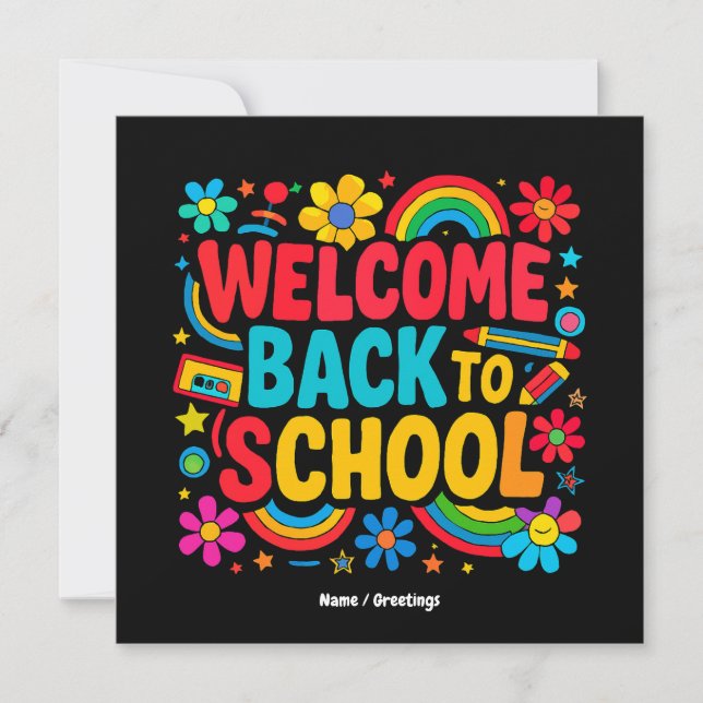 Welcome Back to School Teacher Kids Appreciation  Invitation (Front)