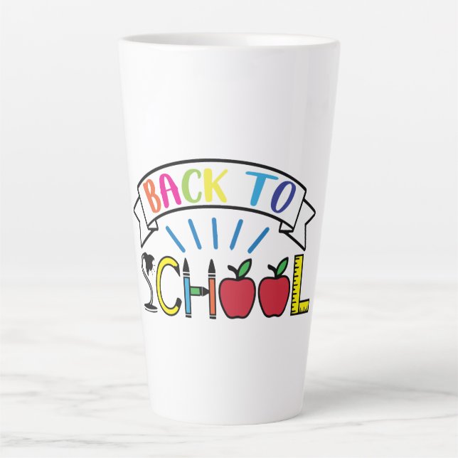 Welcome Back to School Teacher Life Latte Mug (Front)