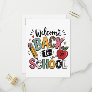 Welcome Back to School Teacher Student First Day Invitation Postcard