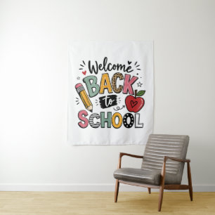 Welcome Back to School Teacher Student First Day Tapestry
