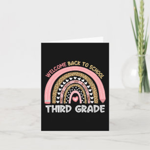 Welcome Back To School Third Grade Teacher Rainbow Card