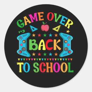 Welcome back to school typography t shirt design b classic round sticker