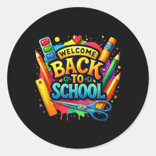 Welcome Back To School Watercolor First Day Of Classic Round Sticker