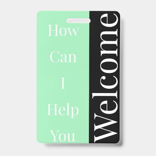 Welcome Badge ID Badge (Front)