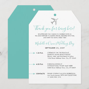 Welcome Bag Tag Destination Wedding Itinerary Card