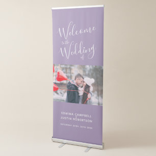 Welcome banner script personalised purple photo