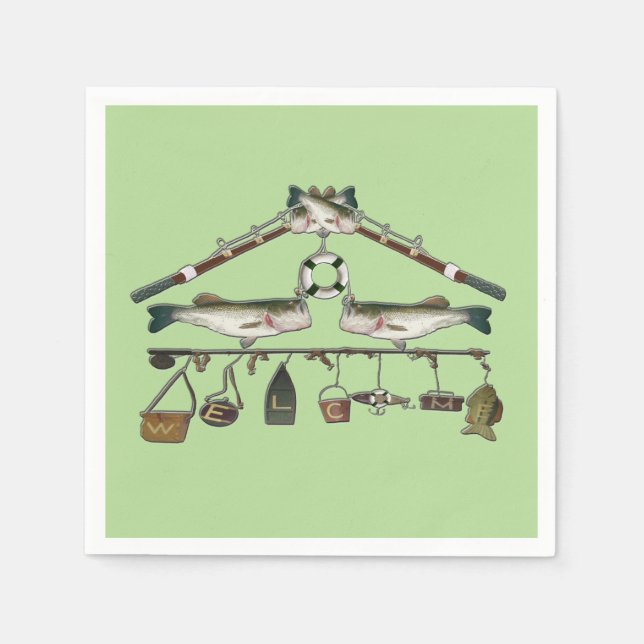 Welcome Bass Fish Napkin (Front)