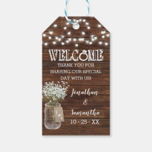 Welcome bbq I do couples shower rustic favour tag