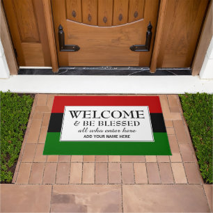 WELCOME BE BLESSED Pan African Doormat