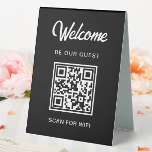 Welcome Be Our Guest Scan For QR Code Wifi