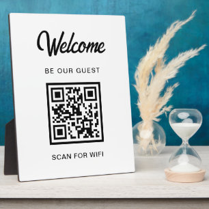 Welcome Be Our Guest Scan For QR Code Wifi Plaque