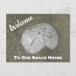 Welcome Beach Home Sand Dollar Photo House Guest Postcard